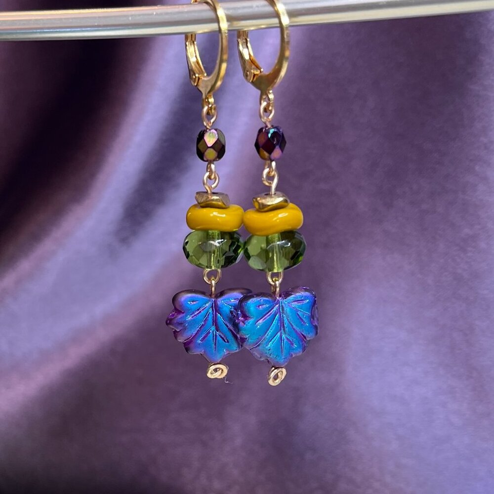 Colorful Leaf Dangle Earrings